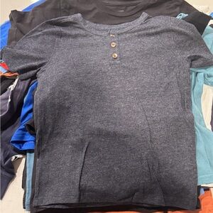 Old Navy Heather Navy Henley Top